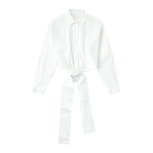 Closed , Classic Cross-Over Long Sleeve Shirt ,White female, Sizes: