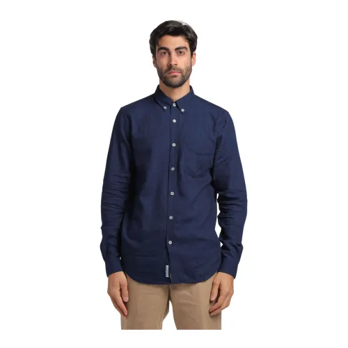 Closed , Denim Button Down Shirt with Patch Pocket ,Blue male, Sizes: