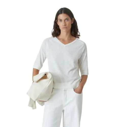 Closed , Elegant Long Sleeve White T-Shirt ,White female, Sizes: