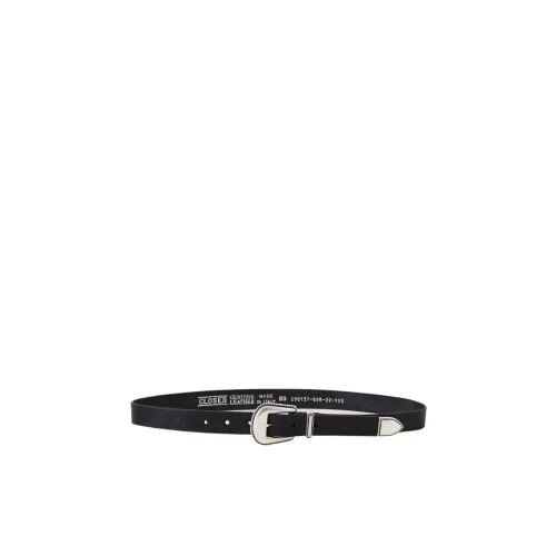 Closed , Leather Belt with Texan Buckle ,Black female, Sizes: