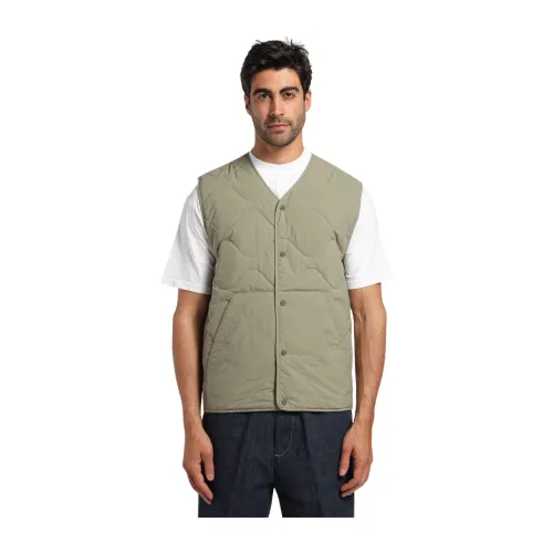 Closed , Quilted Vegan Thermore Vest ,Green male, Sizes: