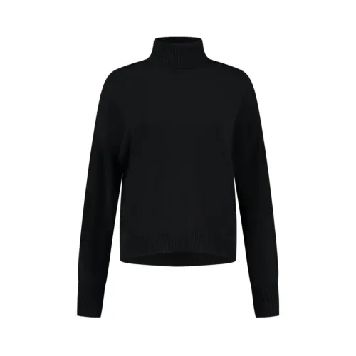 Closed , Relaxed High Neck Cashmere Merino Blend Sweater ,Black female, Sizes: