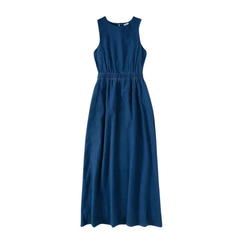Closed , Sleeveless Maxi Dress with Back Elastic Detail and Front Pockets ,Blue female, Sizes: