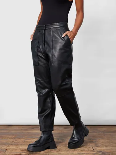 Closet London Leather Trousers, Black - Black - Female