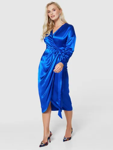Closet London Satin Wrap Dress, Royal Blue - Royal Blue - Female