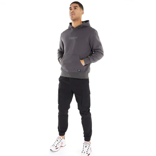 Closure London Mens Branded Hoodie And Cargo Pants Tracksuit Charcoal/Black