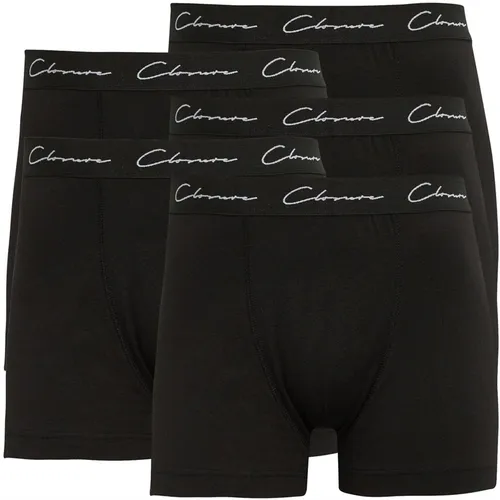 Closure London Mens Signature Classic Five Pack Boxers Shorts Black