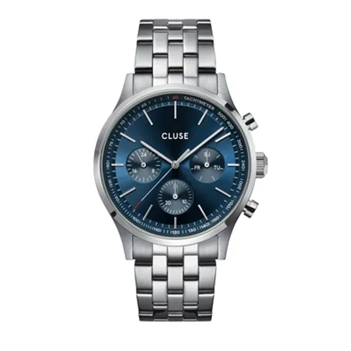 CLUSE Silver Antheor Multifunction Blue Dial Watch - Silver