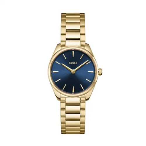 CLUSE Zoe Gold + Blue Mini Feroce Link Watch - Gold