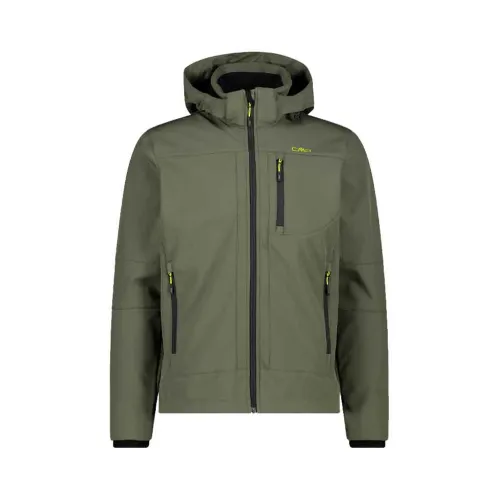 CMP , Green Softshell Hooded Jacket ,Green male, Sizes:
