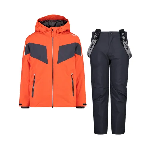 CMP , Red Ski Set with Hooded Jacket and Pants ,Red male, Sizes:
