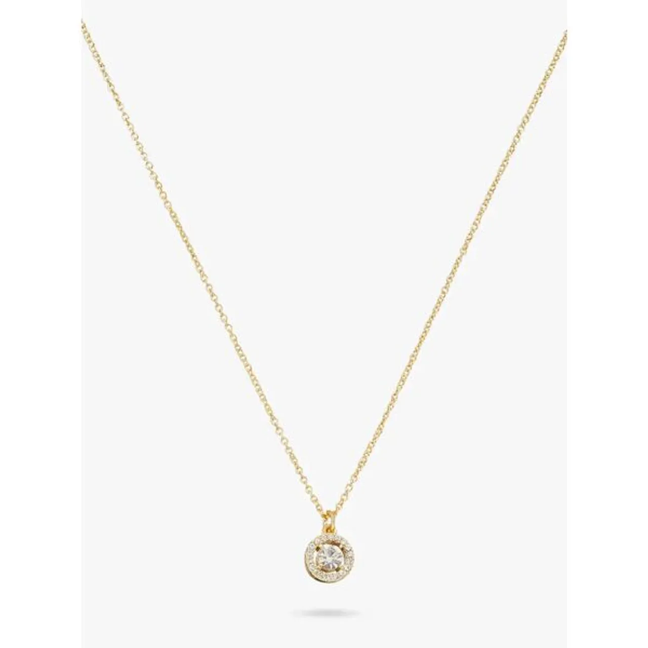 Coach Crystal Halo Pave Pendant Necklace, Gold - Gold - Female