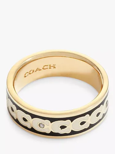 Coach Enamel C Motif Band Ring, Gold - Gold - Female - Size: O