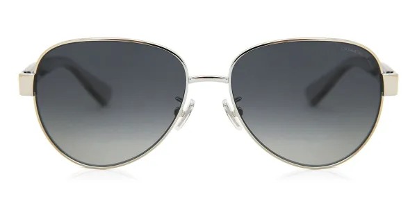 Coach HC7111 L1128 Polarized 9001T3 Women's Sunglasses Silver Size 57