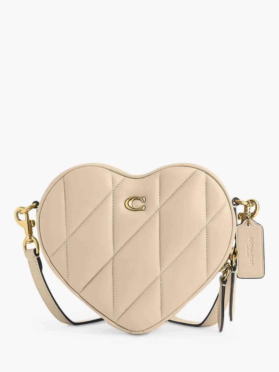 Coach Heart Quilted Cross Body Bag - Ivory - Female