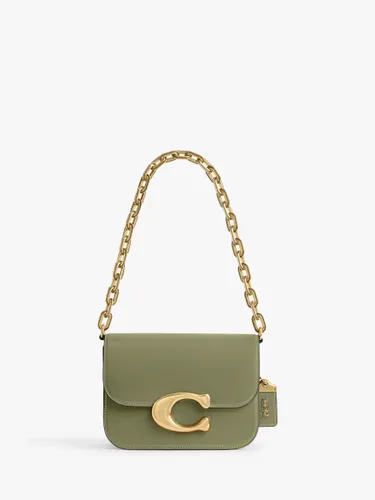 Coach Idol Leather Flapover Chain Strap Shoulder Bag - Moss - Female