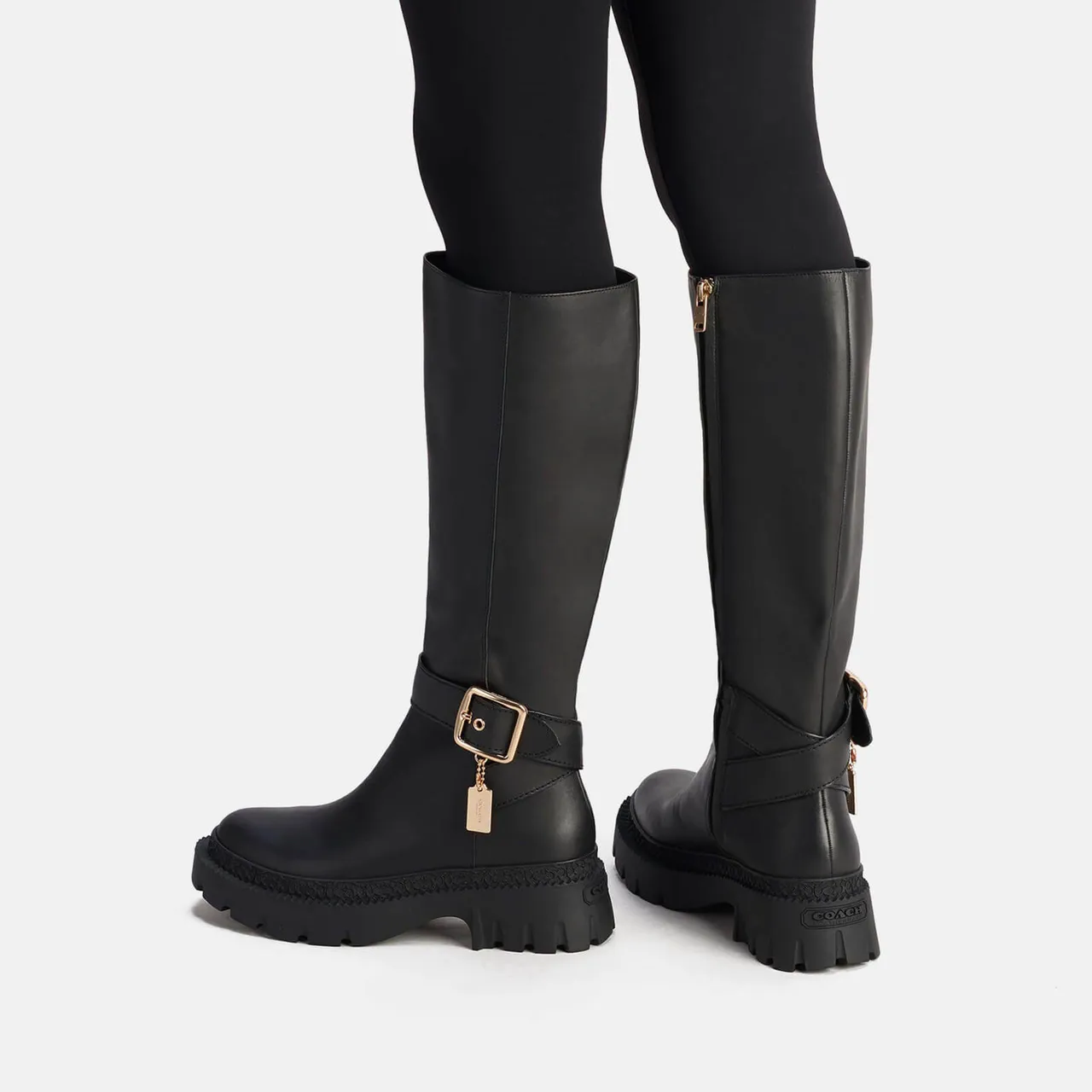 Coach James Leather Knee-High Boots