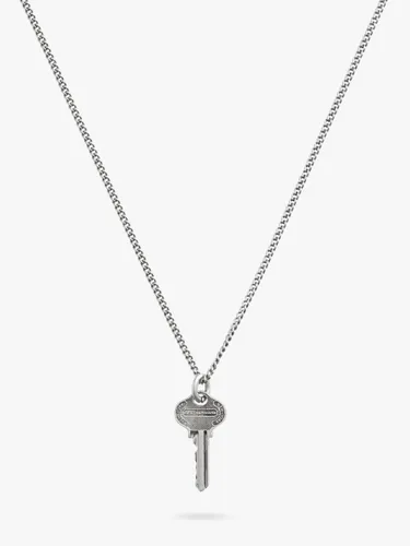 Coach Key Pendant Necklace, Silver - Antique Silver - Male