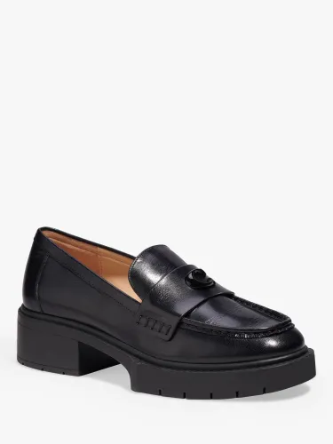 Coach Leah Leather Loafers - Black - Female