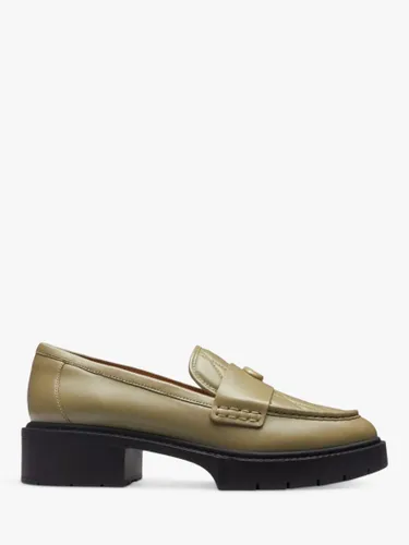 Coach Leah Leather Loafers - Moss - Female