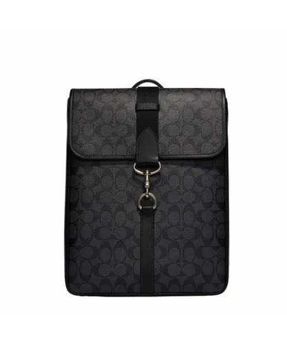 Coach Mens Blaine Backpack in Signature Bag - Black - One Size