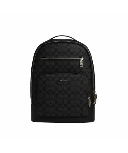 Coach Mens Ethan Backpack in Signature Coated Canvas Bag - Black - One Size