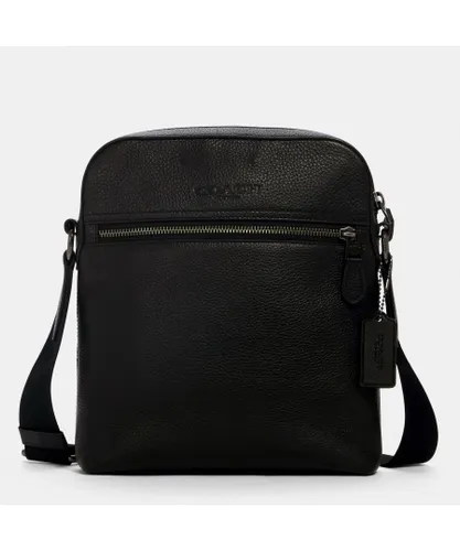 Coach Mens Houston Flight Bag in Smooth Leather - Black - One Size