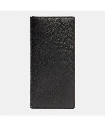 Coach Mens Modern Breast Pocket Wallet in Pebbled Leather - Black - One Size