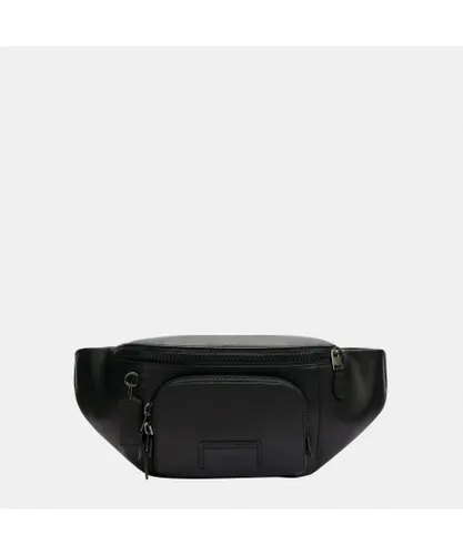Coach Mens Track Belt Bag in Smooth Leather - Black - One Size