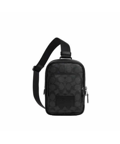 Coach Mens Track Pack 14 in Signature Bag - Charcoal - One Size