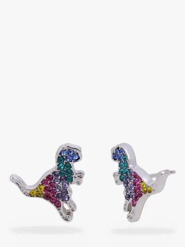 Coach Pave Crystal Rexy Dino Stud Earrings, Silver/Multi - Silver/Multi - Female