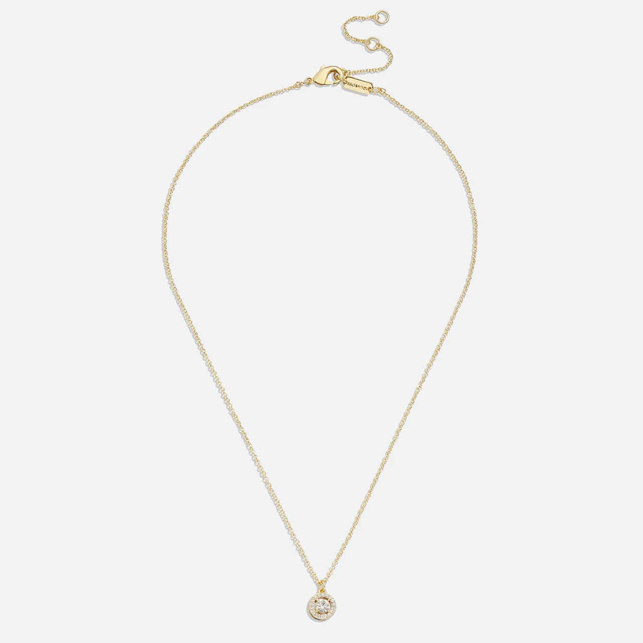 Coach Pave Halo Pendant Gold-Plated Necklace