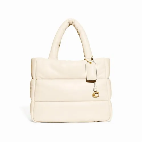 Coach Quilted Pillow Tote Bag - White