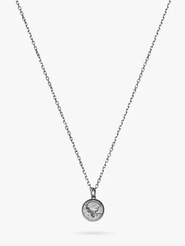 Coach Rexy Dino Motif Pendant Necklace, Silver - Silver - Male