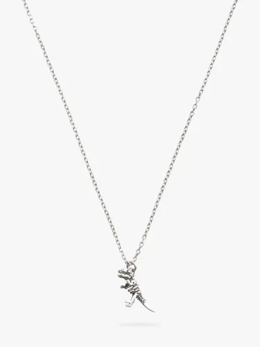 Coach Rexy Dino Skeleton Pendant Necklace, Silver - Antique Silver - Male