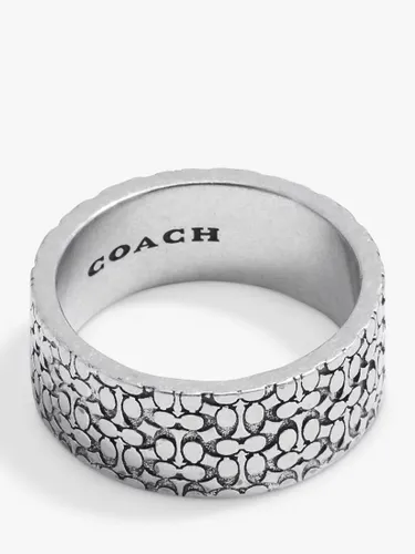 Coach Signature C Motif Ring, Silver - Silver - Male - Size: RÂ½