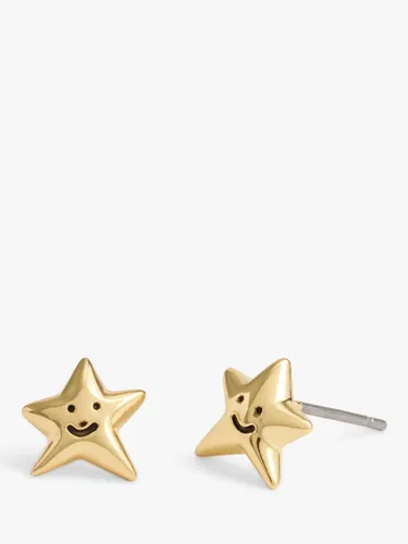 Coach Smiley Star Stud Earrings, Gold - Gold - Female