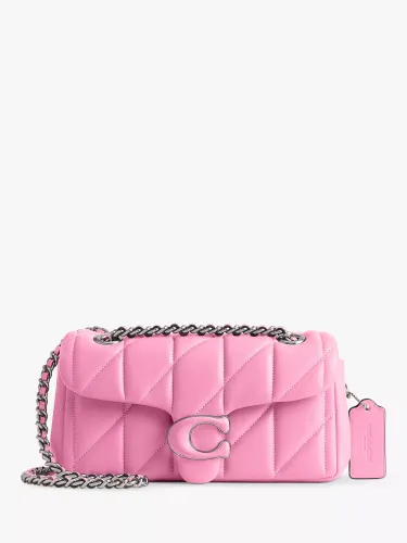 Coach Tabby 20 Quilted Leather Chain Strap Cross Body Bag - Vivid Pink - Female