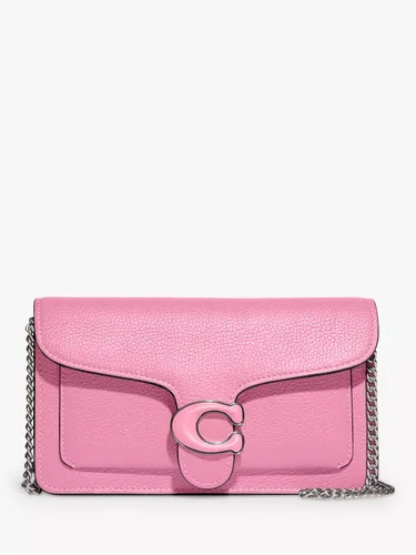 Coach Tabby Chain Leather Clutch Bag - Vivid Pink - Female