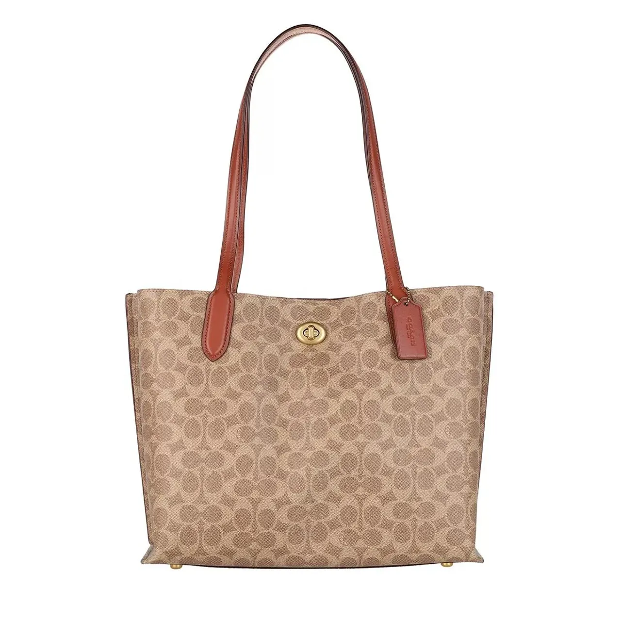 Coach Tote Bags - Coated Canvas Signature Willow Tote - brown - Tote Bags for ladies