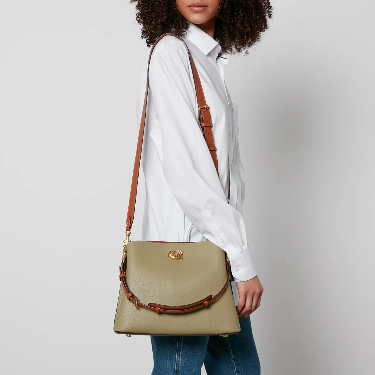 Coach Willow Pebble-Grained Leather Bucket Bag