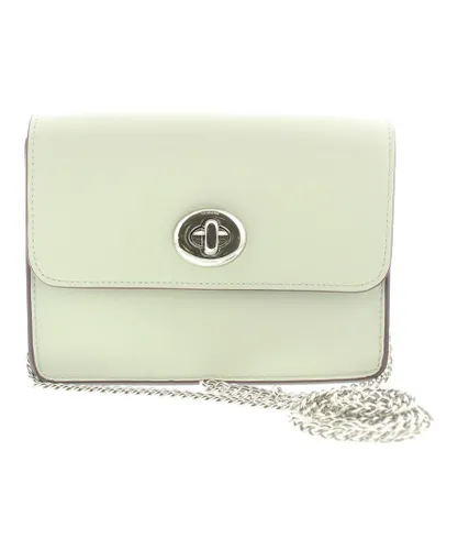 Coach Womens Bowery Chalk Gold Chain Crossbody Leather Shoulder Purse - Cream - One Size