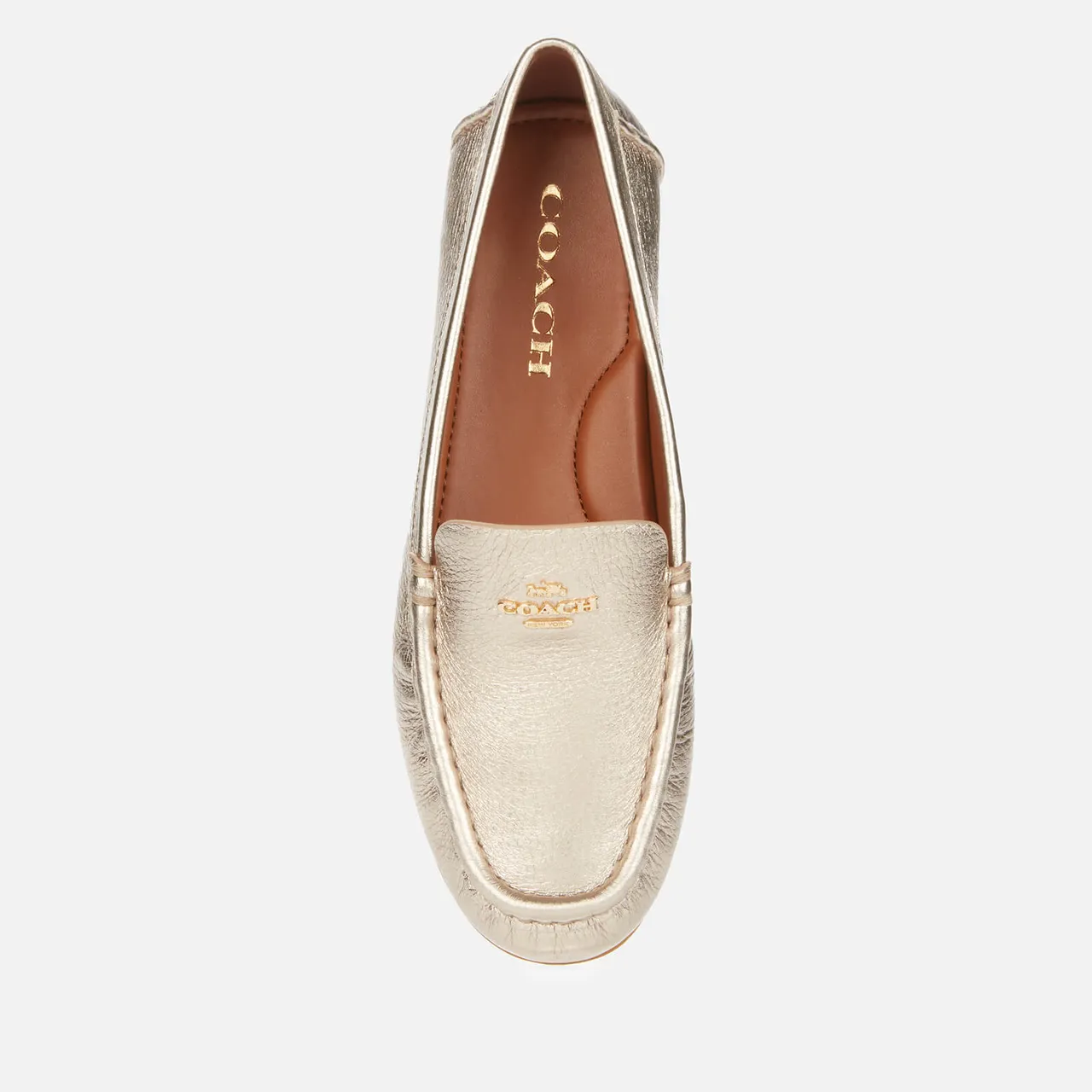 Coach Women's Marley Metallic Leather Driving Shoes - Champagne - UK