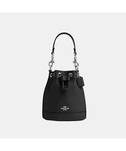 Coach Womens Mini Bucket Bag in Smooth Leather - Black - One Size