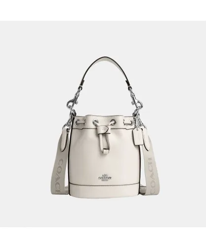 Coach Womens Mini Bucket Bag in Smooth Leather - White - One Size