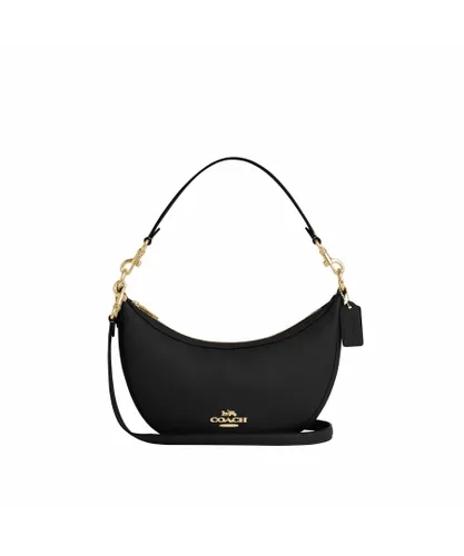 Coach Womens Refined Pebbled Leather Aria Shoulder Bag - Black - One Size