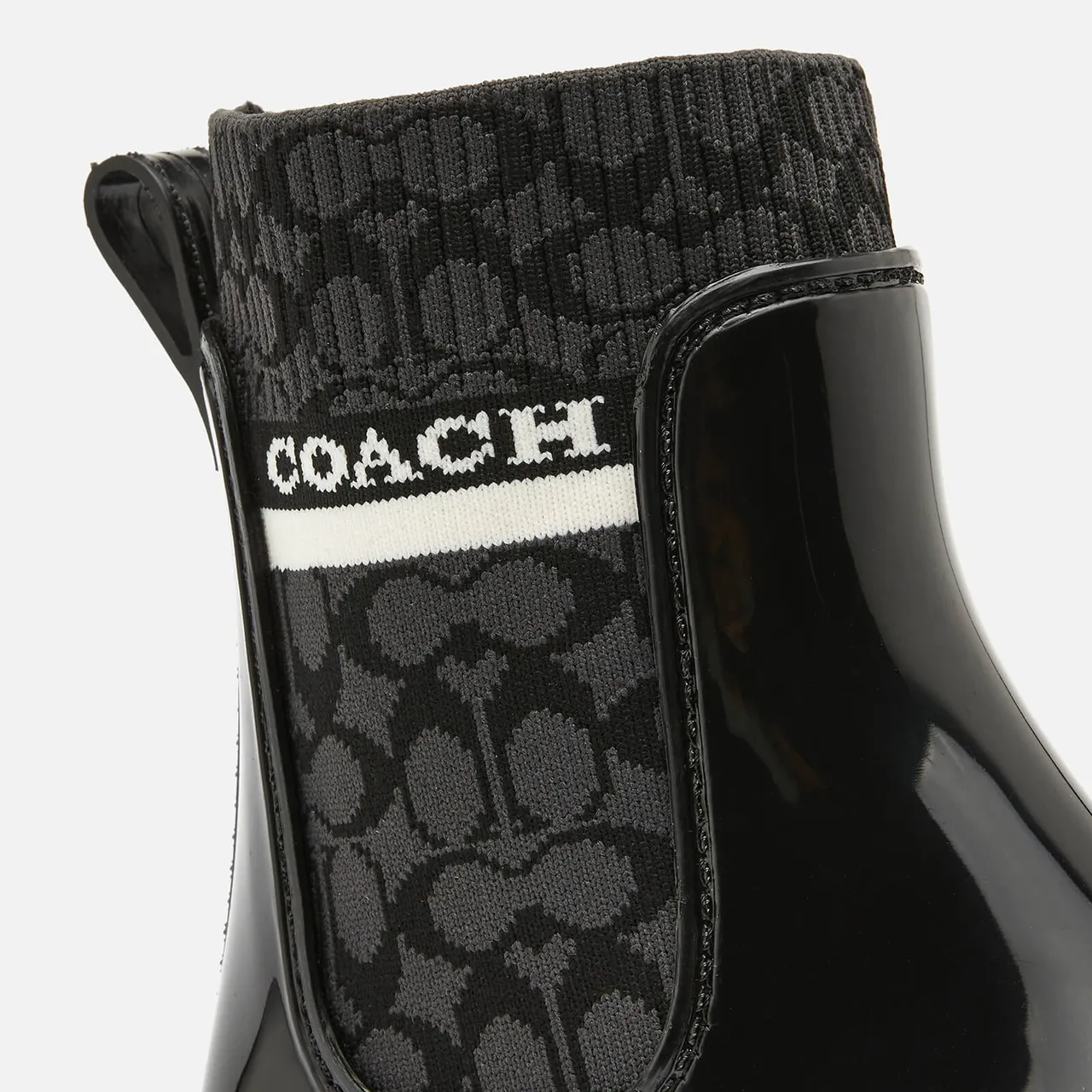 Coach Women's Rivington Signature Knit Rain Boots - Black - UK
