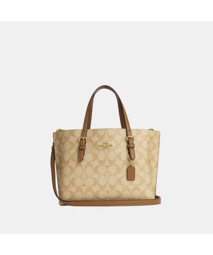 Coach Womens Signature Mollie Tote 25 Bag - Beige - One Size