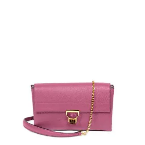 Coccinelle , Metal Closure Shoulder Bag ,Pink female, Sizes: ONE SIZE