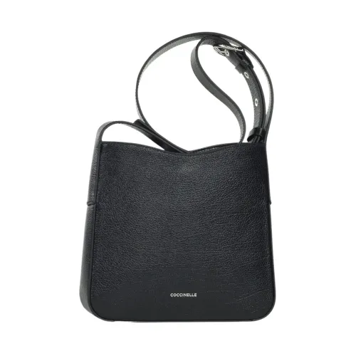 Coccinelle , Shiny Goat Leather Crossbody Bag ,Black female, Sizes: ONE SIZE